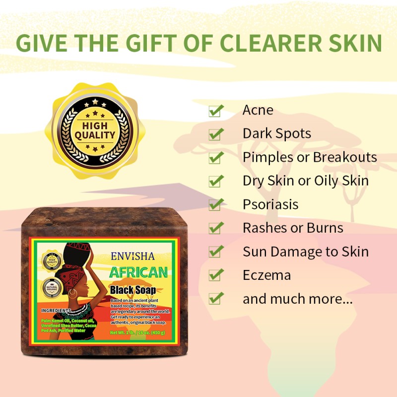 Face Wash Soap Factory - Organic African Black Soap Acne Scars Dark Spot Remover Soap