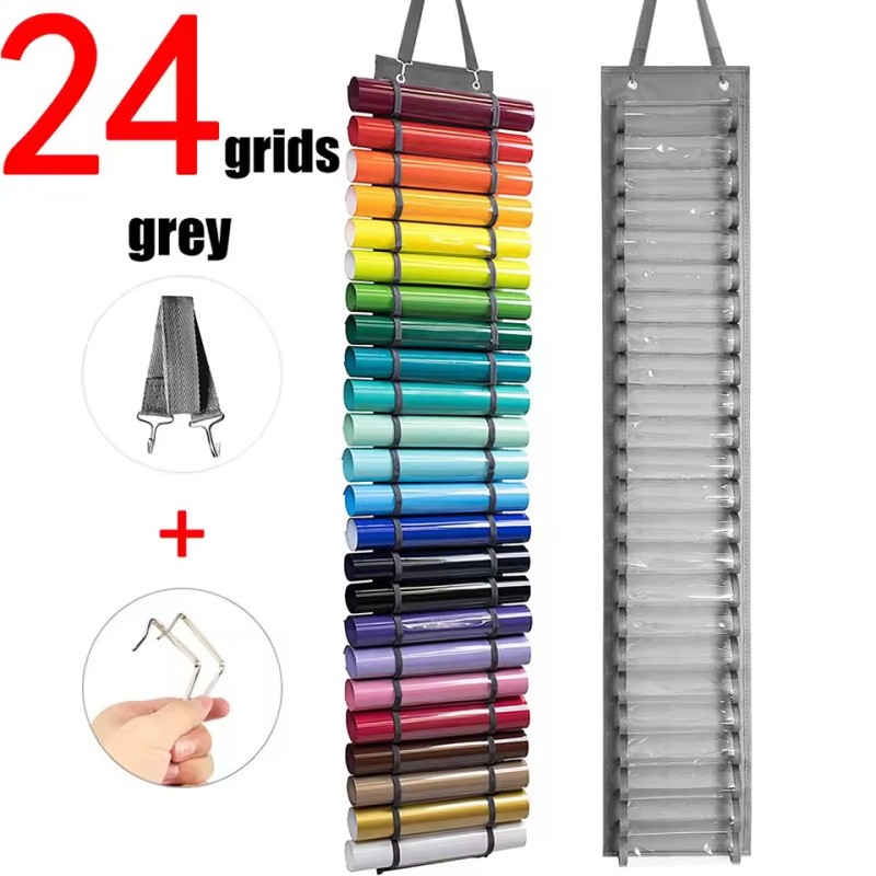 Vinyl Roll Organizer Manufacturer - 24 Pocket Hanging Rack OEM