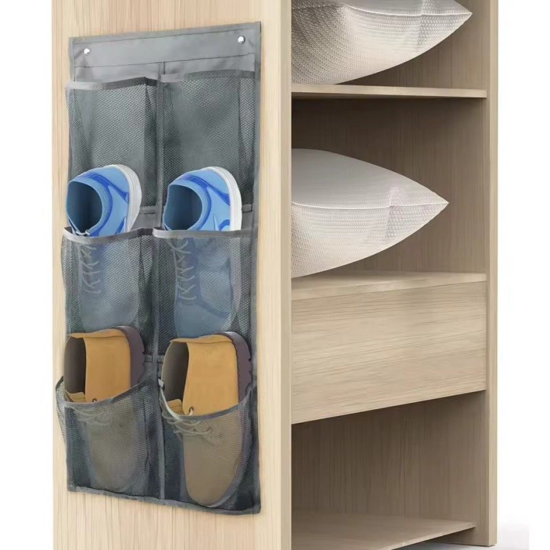 Wall Organizer Supplier - 6 Grids Mesh Storage Bag