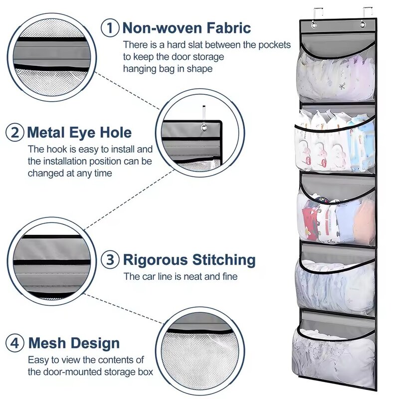 Non Woven Storage Bag Factory - 5 Pockets Door Organizer