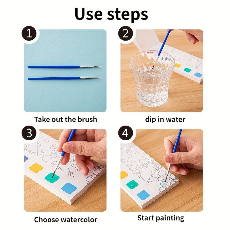 Watercolor Paint Book Supplier - 12 Sheets Montessori Learning Toy