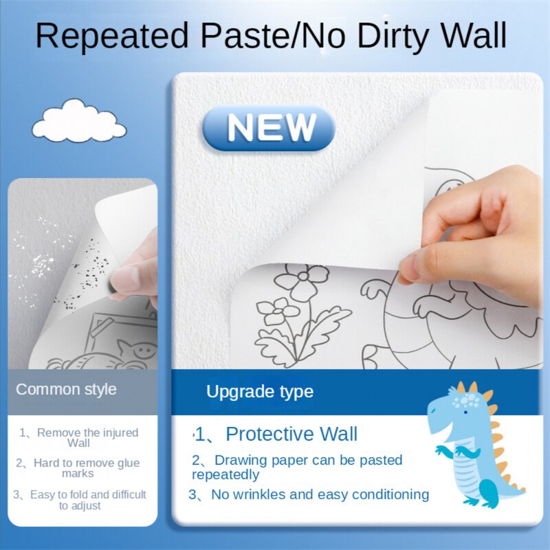 Sticky Drawing Roll Supplier - 3 Meters DIY Painting Scroll