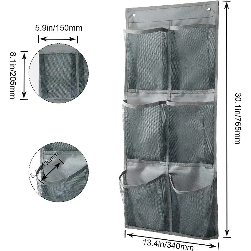 Wall Organizer Supplier - 6 Grids Mesh Storage Bag