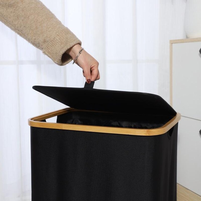 Foldable Laundry Basket Supplier - 100 Liter with Lid Design