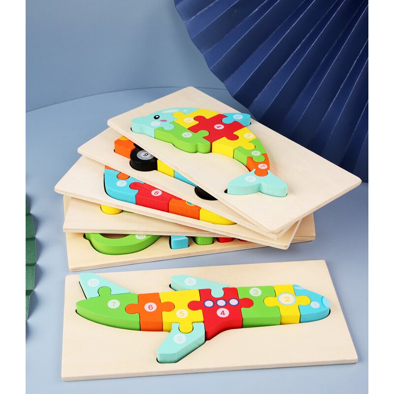 3D Wooden Puzzle Supplier - Dinosaur Cartoon Educational Toys