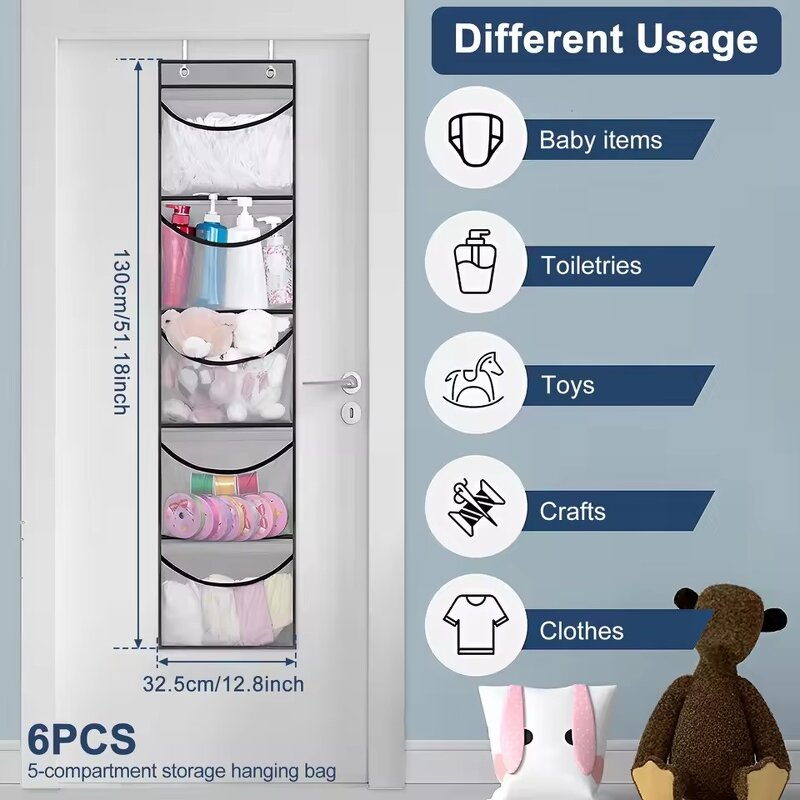 Non Woven Storage Bag Factory - 5 Pockets Door Organizer