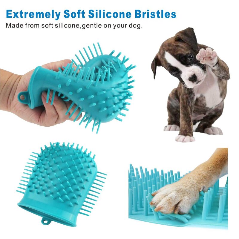Dog Paw Cleaner Supplier - 2 in 1 Silicone Grooming Tool