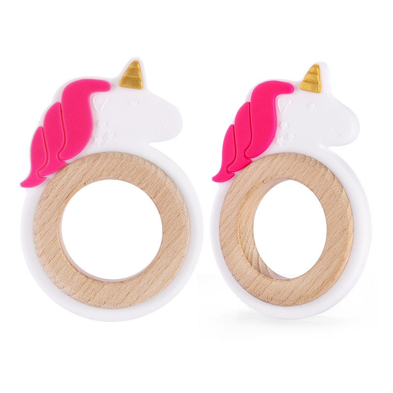 Baby Teether Manufacturer - Custom Unicorn Ring Wooden Teether