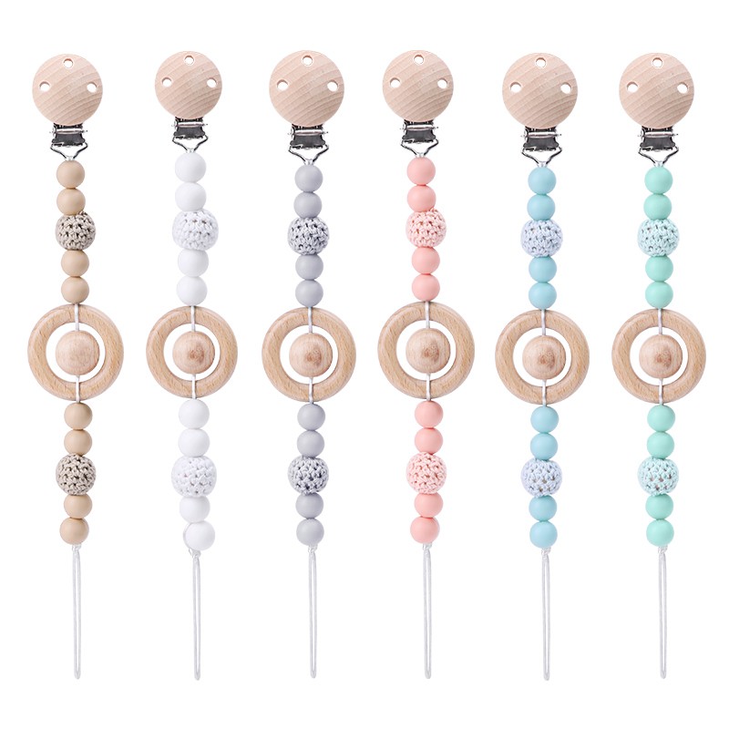 Pacifier Clip Set Manufacturer - Custom Wooden Silicone Clip