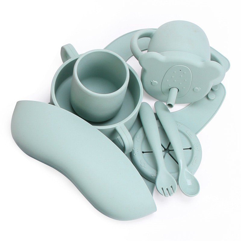 Baby Pacifier Clip Manufacturer - Silicone Bib with Bowl Set