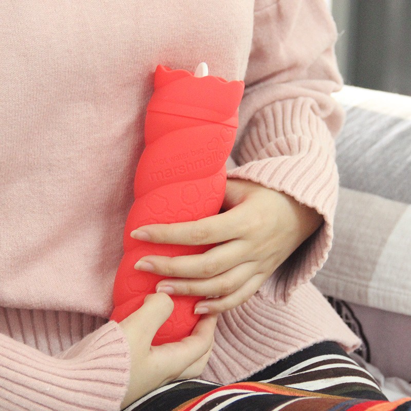 Hot Water Bottle Manufacturer - Plush Cover Long Silicone Bag