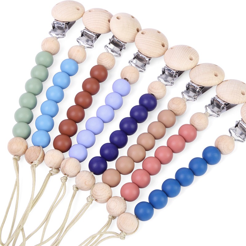 Pacifier Clip Set Manufacturer - Custom Wooden Silicone Clip