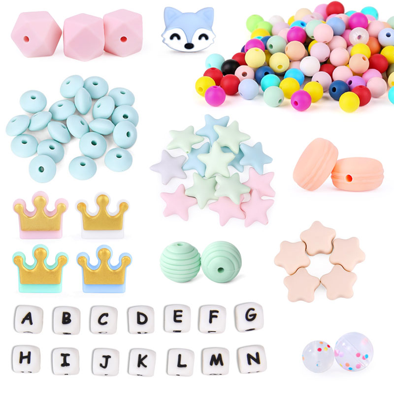 Baby Teething Beads Manufacturer - Alphabet Heart Shaped Beads