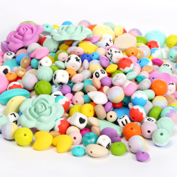Baby Teething Beads Manufacturer - Alphabet Heart Shaped Beads