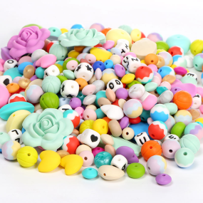 Baby Teething Beads Manufacturer - Alphabet Heart Shaped Beads