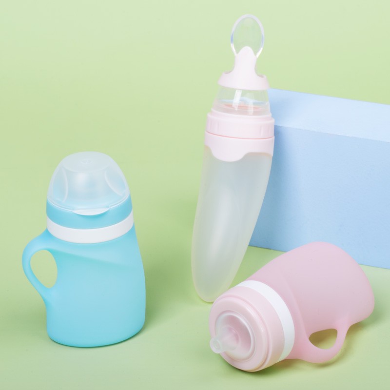 Silicone Baby Feeder Manufacturer - Squeeze Bottle with Spoon
