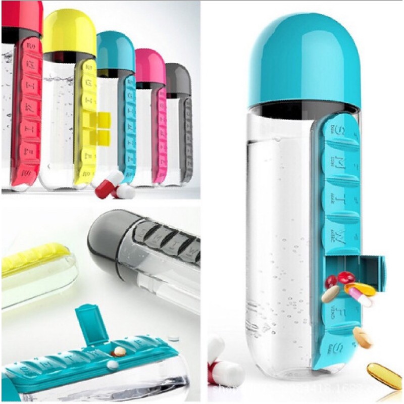 Pill Organizer Manufacturer - 2 in 1 Water Bottle Container