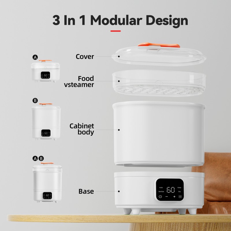 Baby Milk Sterilizer Manufacturer - 4 in 1 UV Mirror Steel