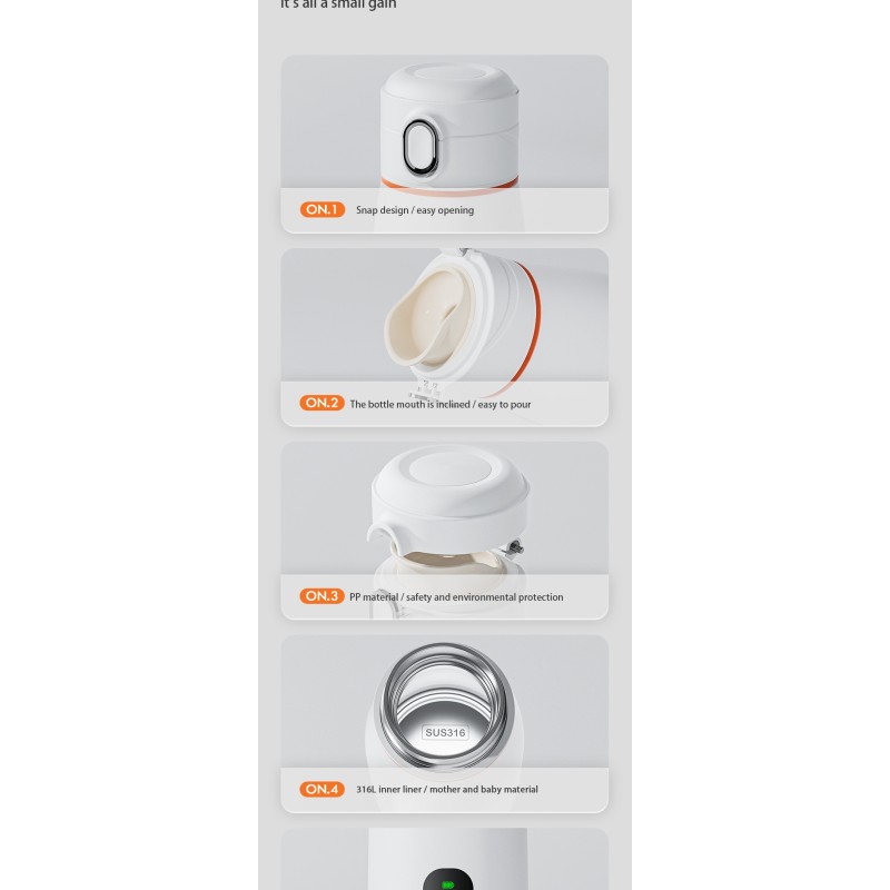 Breast Milk Warmer Manufacturer - 350ml Portable Stainless Steel