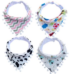 Baby Towel Factory - Printed Coral Fleece Triangle Bib