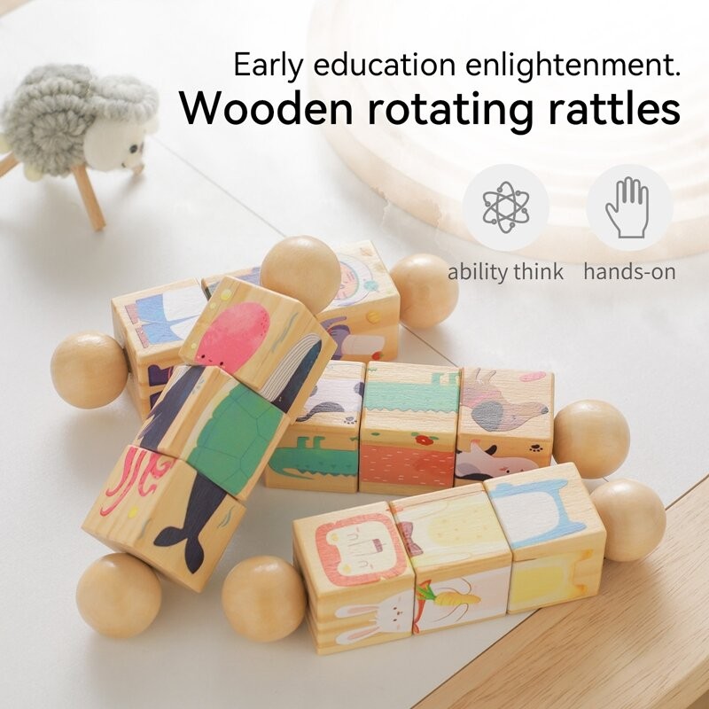 Baby Wooden Toy Factory - Multifunctional Rotary Rattle