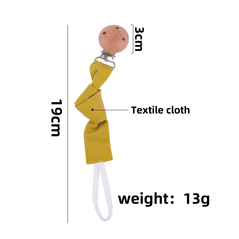 Pacifier Chain Factory - Beech Quilted Cotton Hemp Ribbon