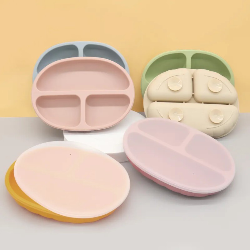 Baby Feeding Plate Factory - Custom Three Divided Oval
