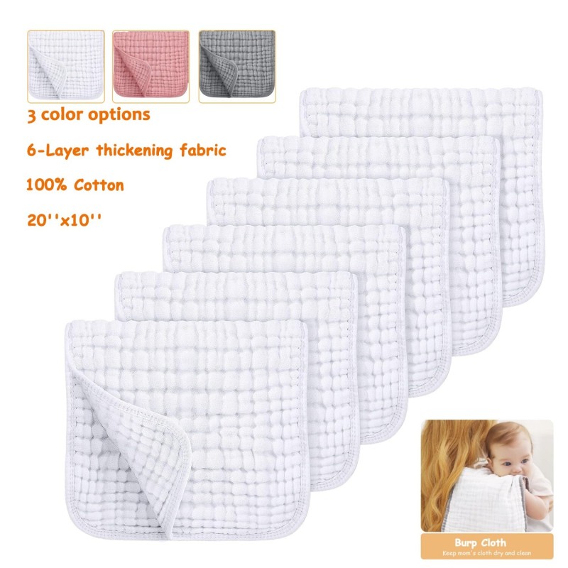 Burp Towel Factory - Six layer Gauze Cotton Edging Towel