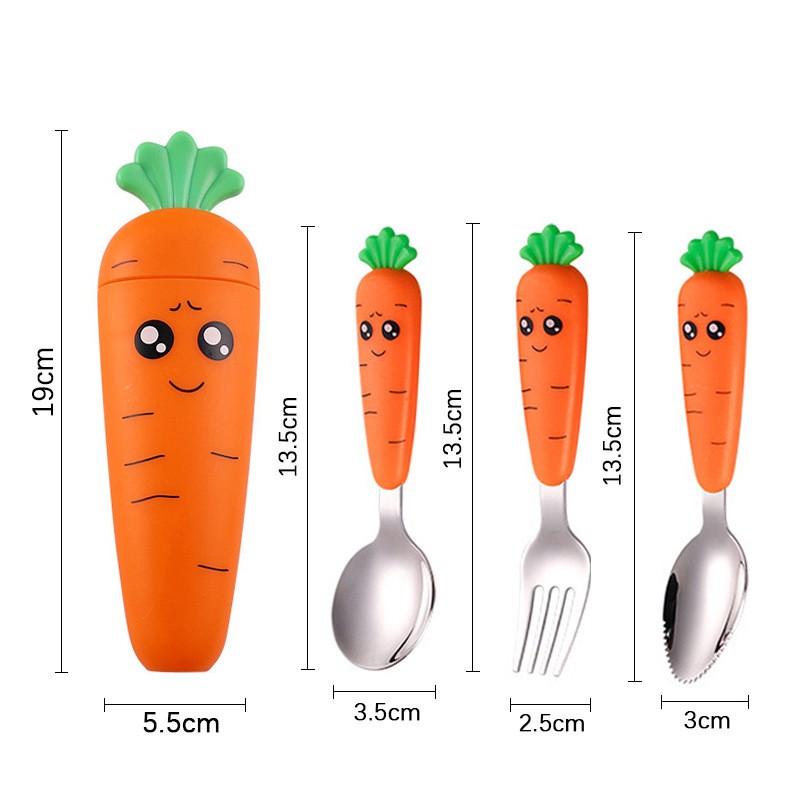 Children's Cutlery Set Factory - 304 Stainless Steel Carrot