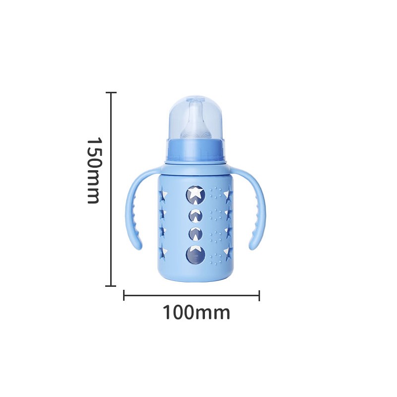Glass Baby Bottle Factory - 120ml Monochrome Handle with Cover