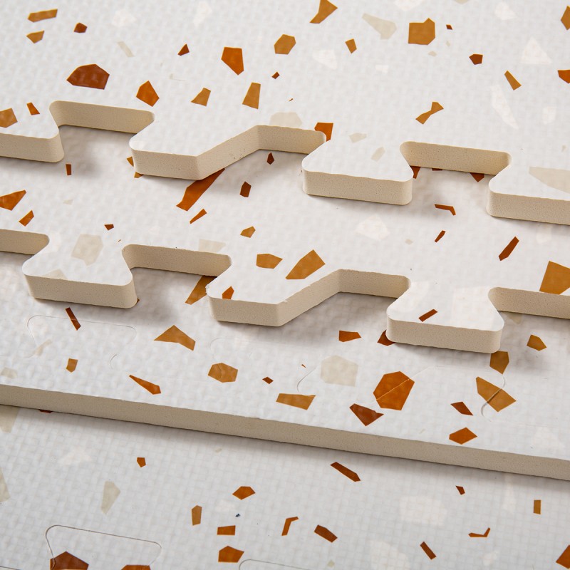 Baby Printing Mat Manufacturer - Brown Terrazzo Crawling Mat