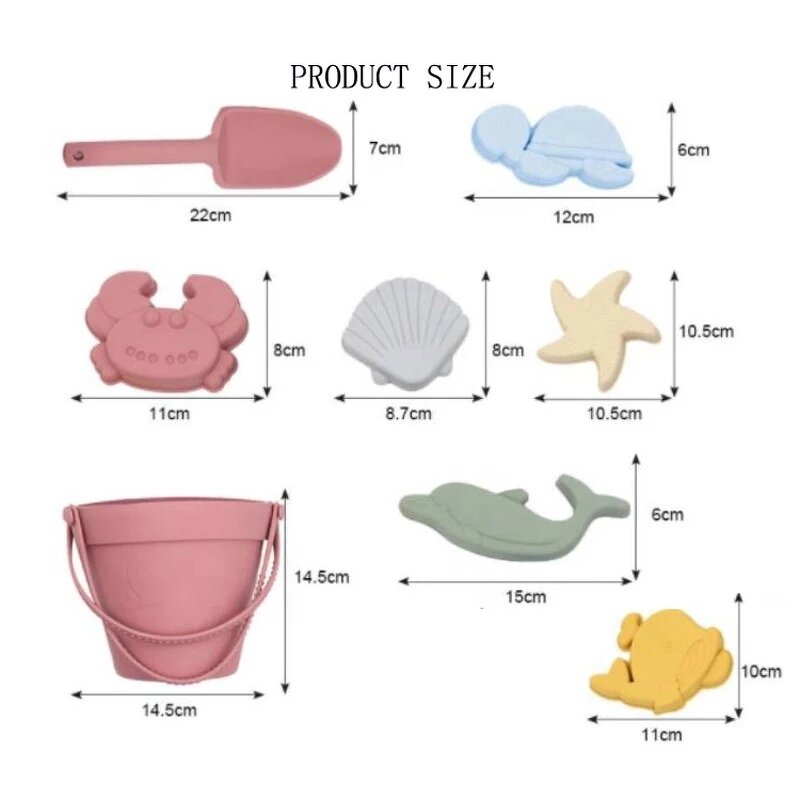 Baby Beach Toy Manufacturer - 8pcs BPA Free Silicone Set
