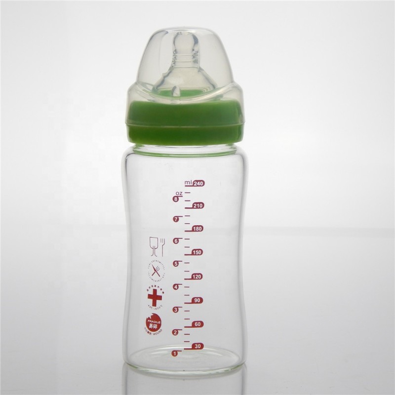 Baby Glass Bottle Manufacturer - 240ml Wide Neck Borosilicate