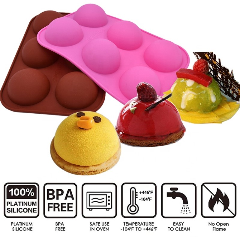 Chocolate Mould Manufacturer - 6 Holes Semi Sphere Silicone