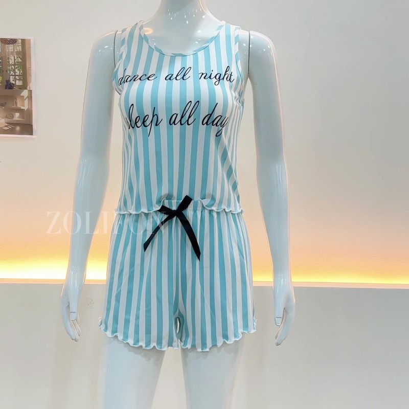 Pajamas Set Manufacturer - Summer Striped Sleeveless
