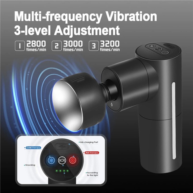 Gym Pocket Electric Deep Tissue Body Pain Relief Muscle Relaxation Fitness Mini Hot Cold Therapy Fascia Massage Gun