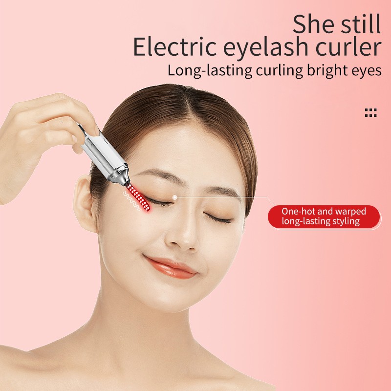 2 in 1 Electric Beauty Device Anti Wrinkle Eye Eyelash Curler Lift Heated Sonic Eye Lips Cream Massager Pen
