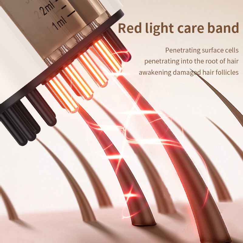 Rechargeable Women Men Anti Hair Loss Red Light Vibration Scalp Massager Electric Hair Oil Applicator for Hair Growth