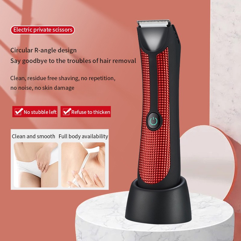 Rechargeable Wet Dry Use Waterproof Body Hair Removal Epilator Shaver Electric Groin Bikini Hair Trimmer for Women With Light