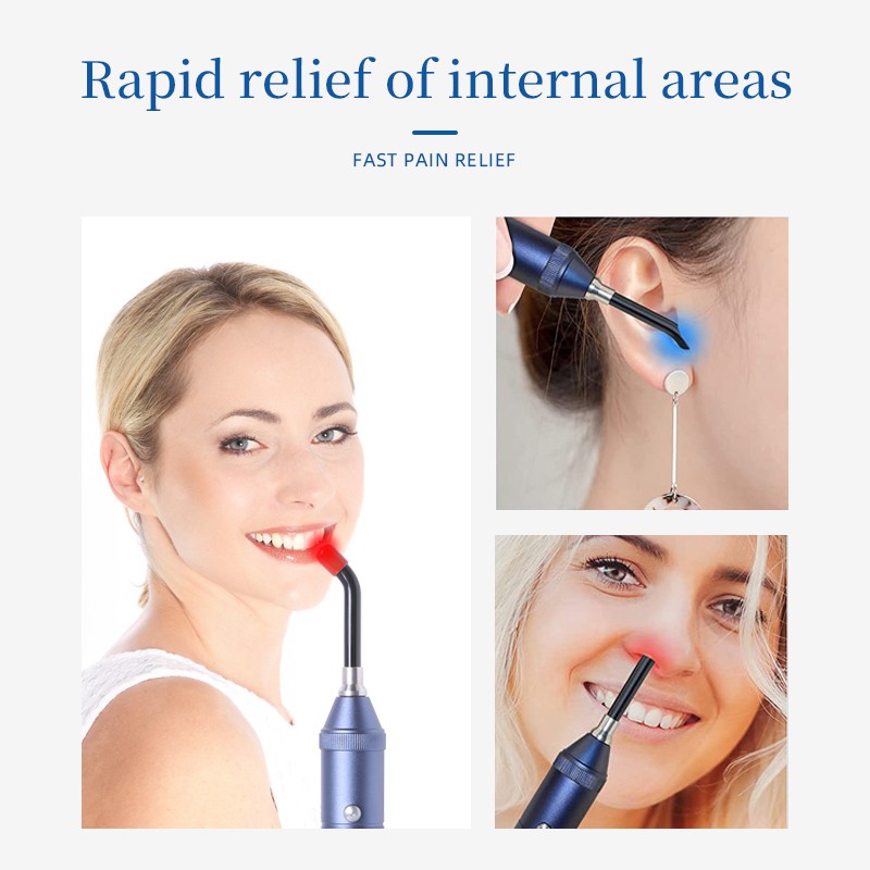 2 in 1 Pain Relief Infrared Light Therapy Wand Cold Sore Canker Sore Treatment Red Light Therapy Device for Lip Mouth Nose Knee