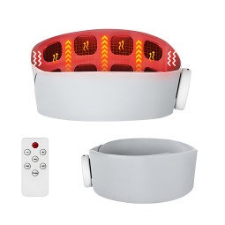 Portable EMS & TENS Massager Red Light Heated Waist Massage Belt for Pain Relief & Abdominal Exercise Electric Slimming Device