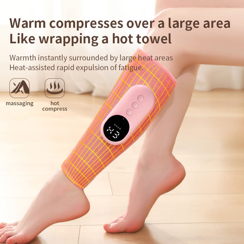 Wireless Electric Leg Massager for Muscle Relaxation Calf Air Compression Pain Relief with Heat Feature Enhances Circulation