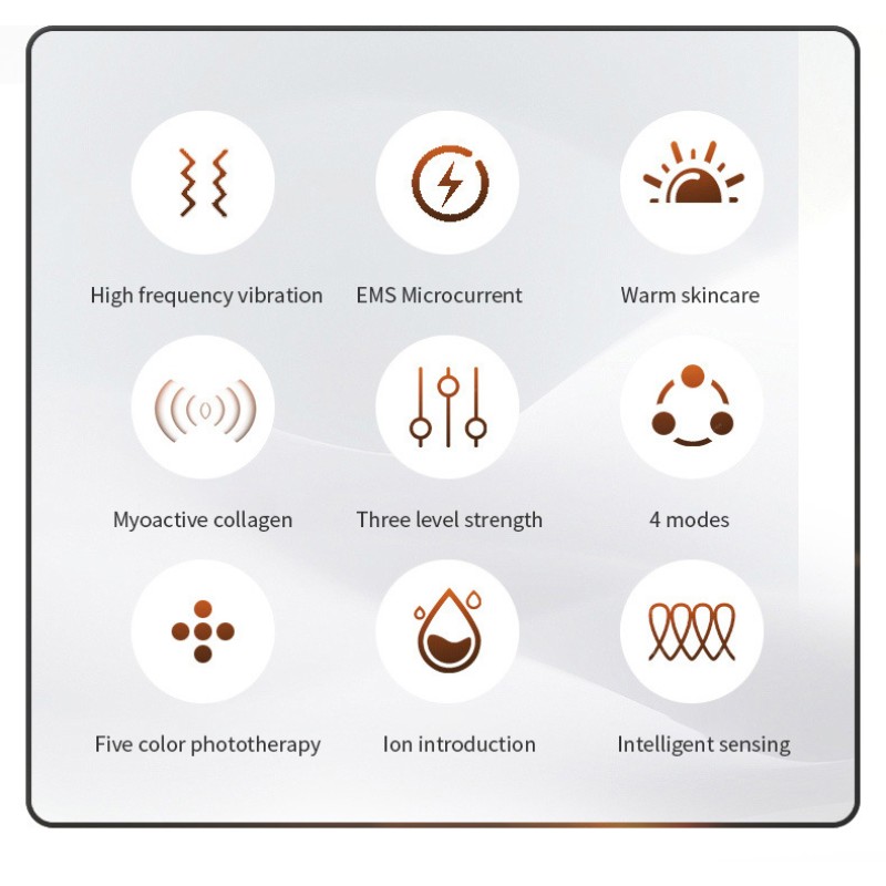 High Frequency Multifunctional EMS LED Face Neck Lifting Massager ABS Skin Tightening Beauty Machine Wrinkle Skin Rejuvenation