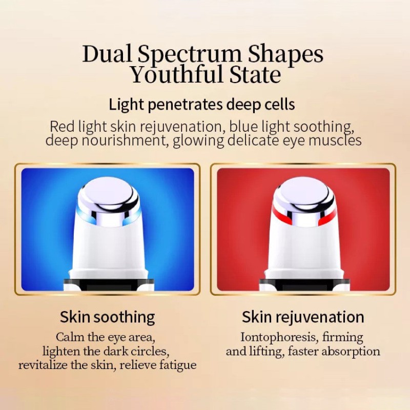 LED Screen Electric Massager Device for Anti-Aging Skin Tightening Face Lift Wrinkle Remover Red Blue Light Heating Hot Massage