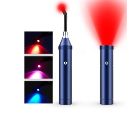 2 in 1 Pain Relief Infrared Light Therapy Cold Sore Canker Sore Red Blue Light Therapy Acne Treatment Device for Face