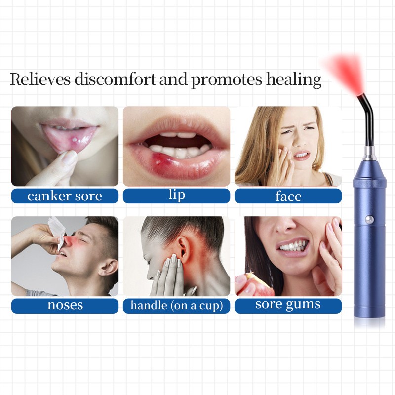 2 in 1 Pain Relief Infrared Light Therapy Wand Cold Sore Canker Sore Treatment Red Light Therapy Device for Lip Mouth Nose Knee