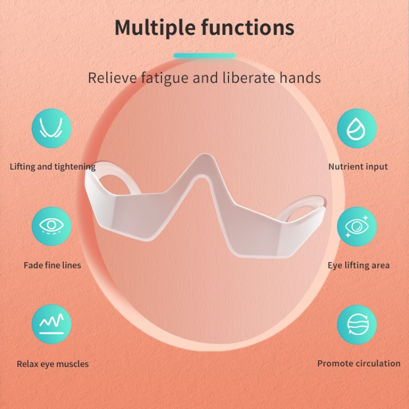 Portable 3D Vibration Eye Care Massager EMS Anti Wrinkle Eye Bag Dark Circles Removal Machine With Red Light