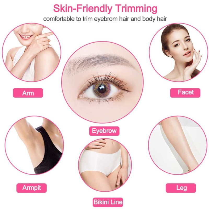 Portable Pen Rechargeable Trimmer Epilator Painless Razor Face Lip Nose Facial Eyebrow Hair Remover With Led Light for Women Men