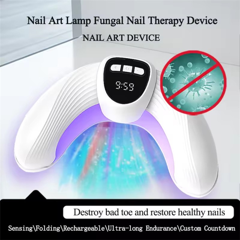 Portable Toenail Fungus Device UV LED Blue Light Device Foldable Foot Nail Fungus Laser Treatment Device for Damaged and Faded