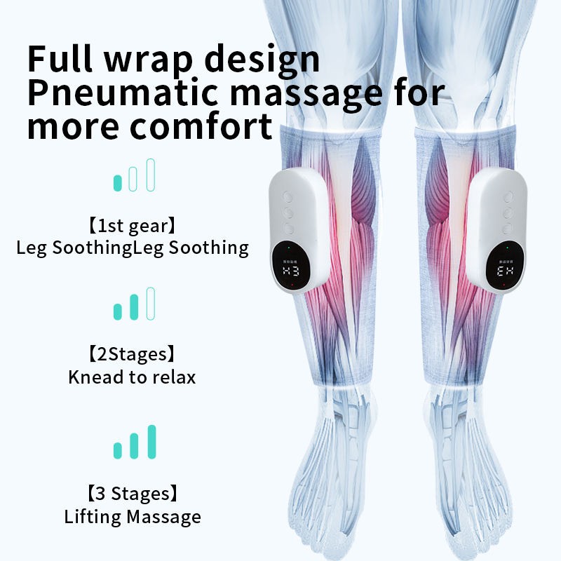 Wireless Electric Leg Massager for Muscle Relaxation Calf Air Compression Pain Relief with Heat Feature Enhances Circulation